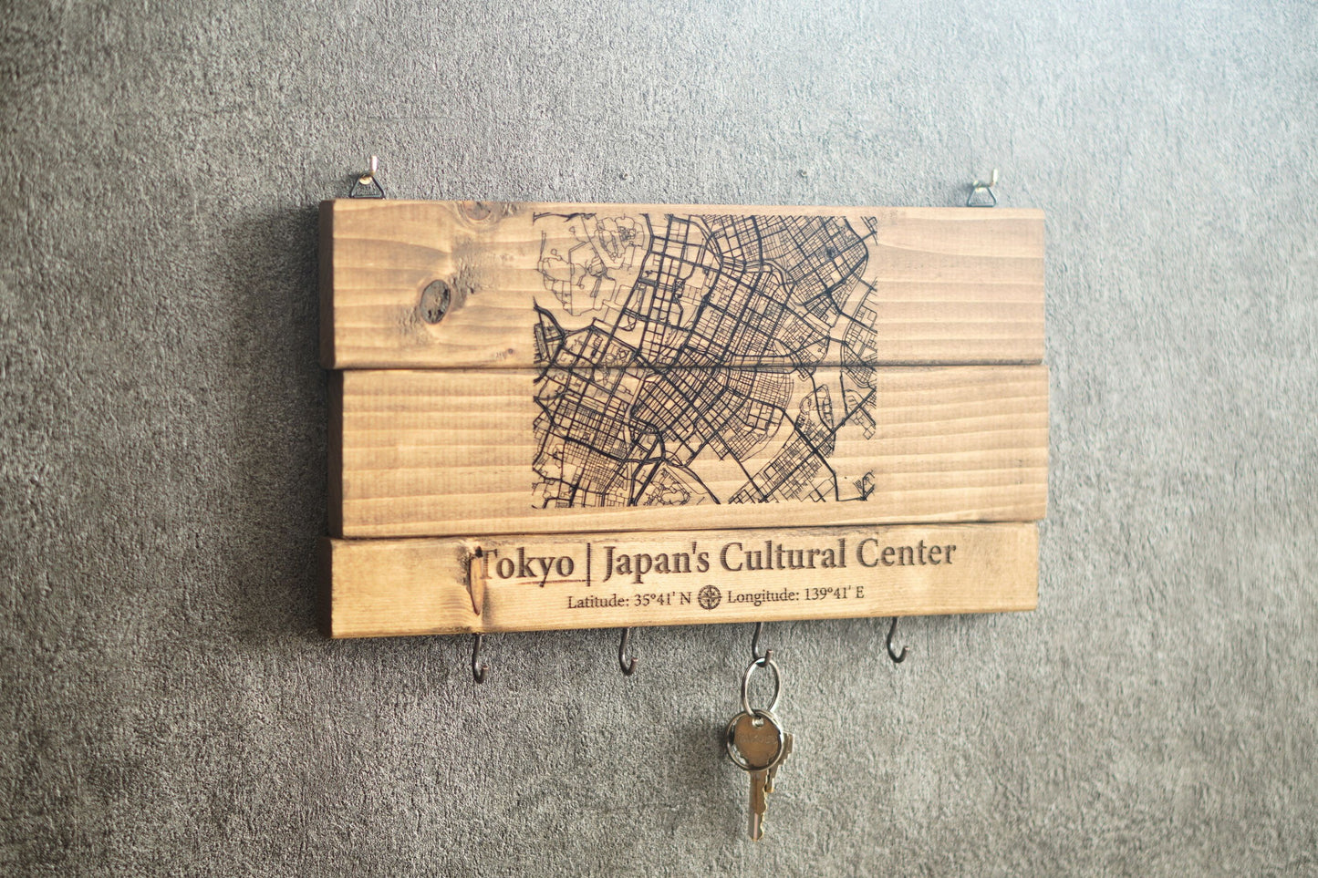 【Key Hook】ヴィンテージ調シティマップキーフック｜Tokyo