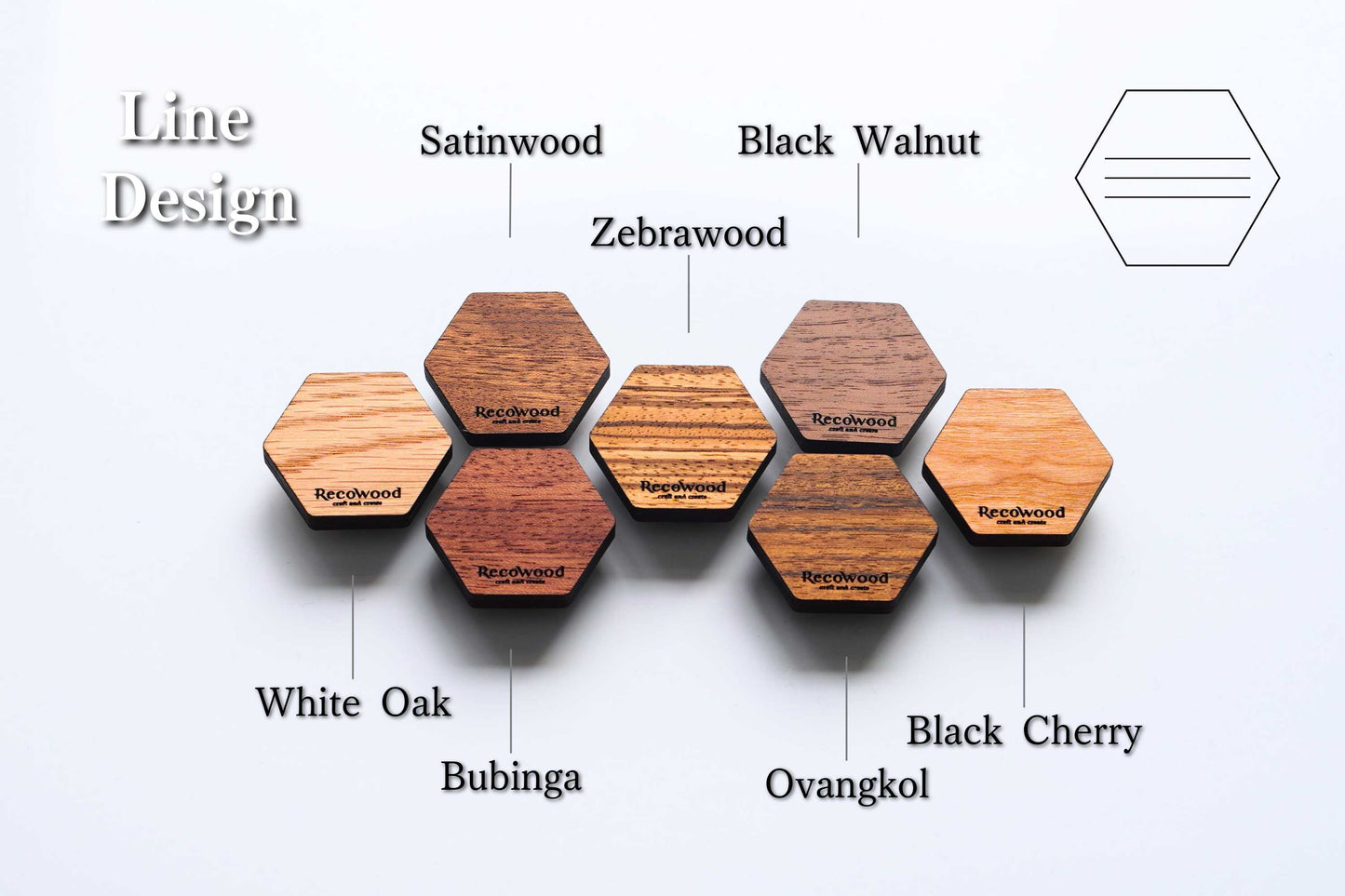 【Aroma Wood】7種の天然木｜無香料｜カーディフューザー(送風口用)｜Hexagon