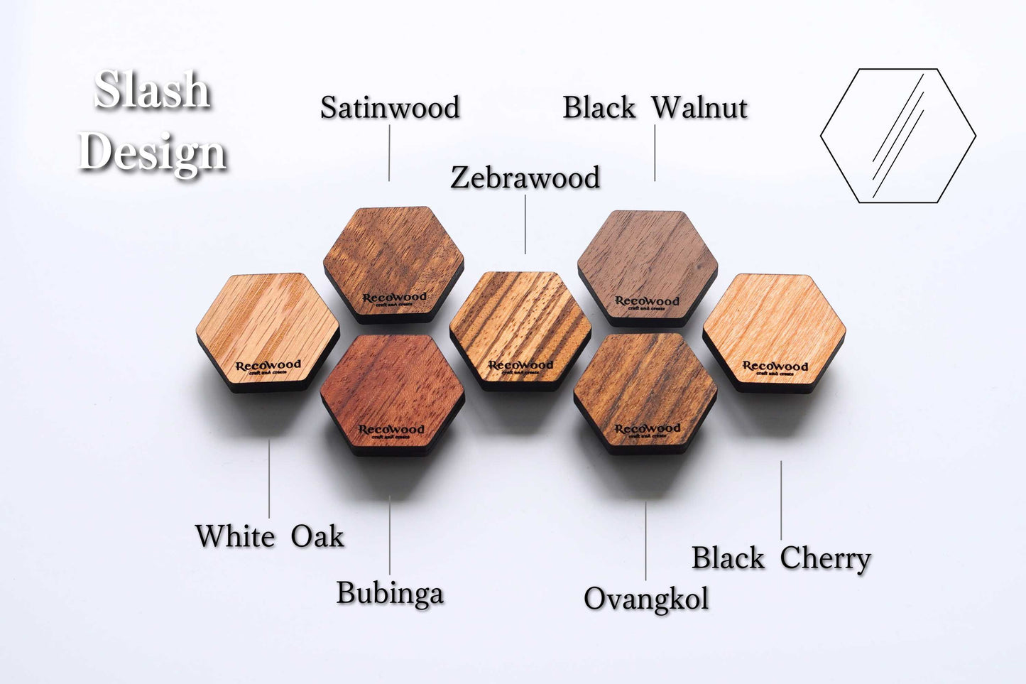 【Aroma Wood】7種の天然木｜無香料｜カーディフューザー(送風口用)｜Hexagon