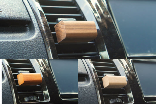 【Aroma Wood】小さな3つの天然木｜車用ディフューザー(送風口用金具付き)