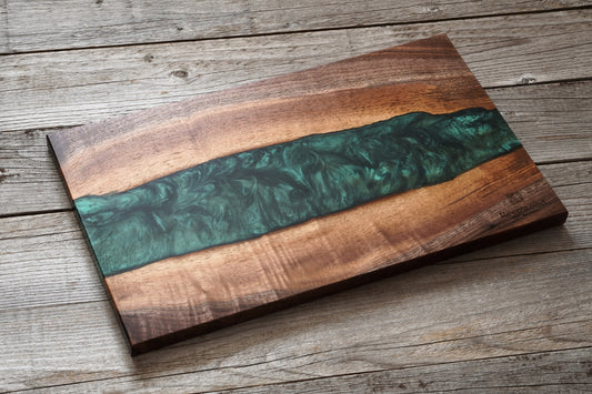 [Wood Tray] River Resin | Walnut [C2121~]