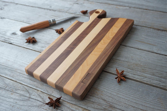 [Cutting Board] With handle ｜ Maple & Walnut [C419]