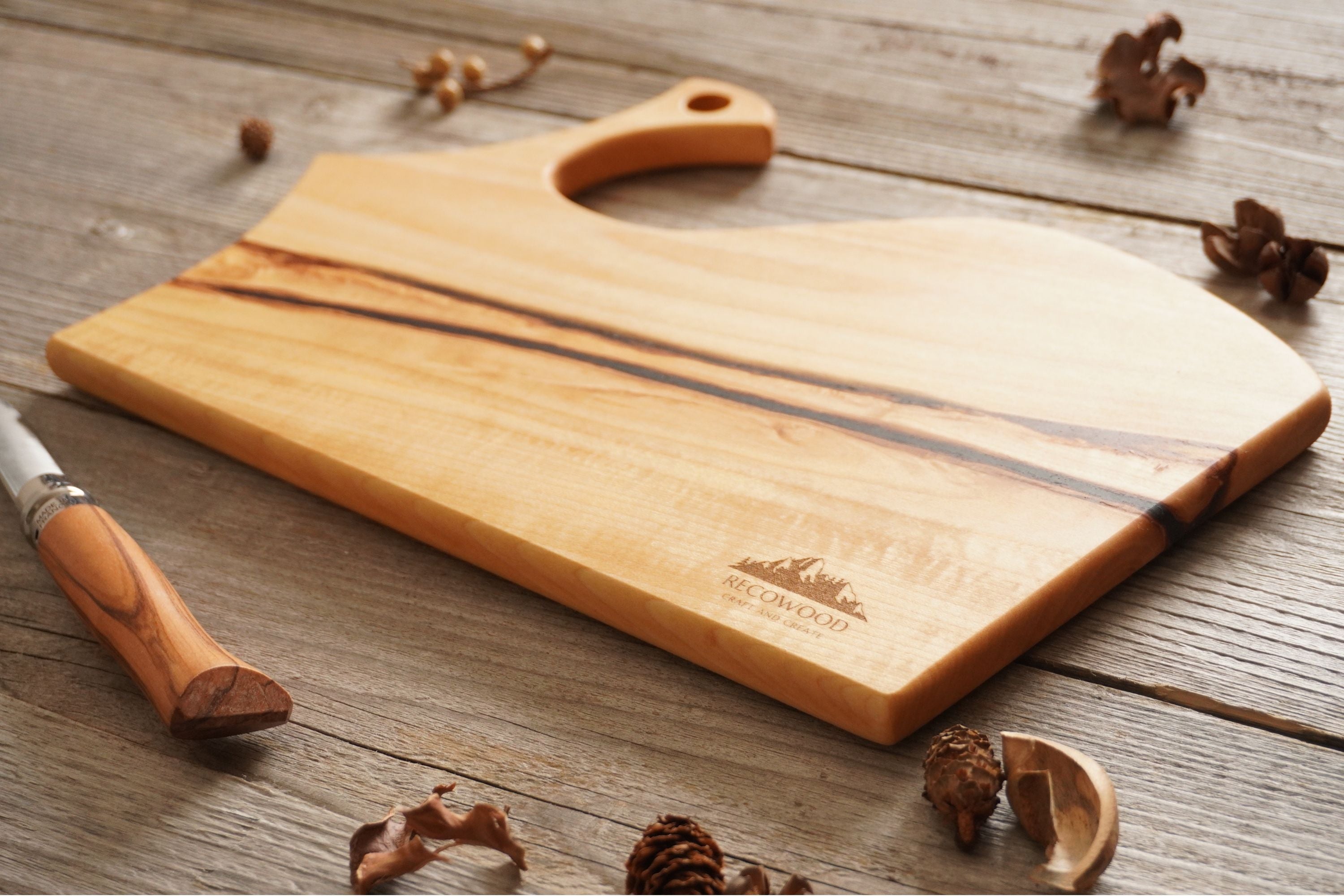 Cutting Board】持ち手付き｜Japanese Linden [C471] – RECOWOOD