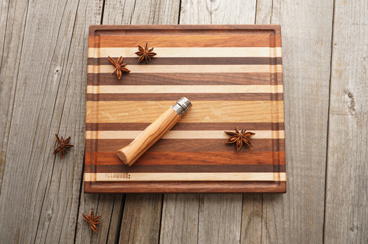 【Cutting Board】Stripe｜4pieces wood　[C110]