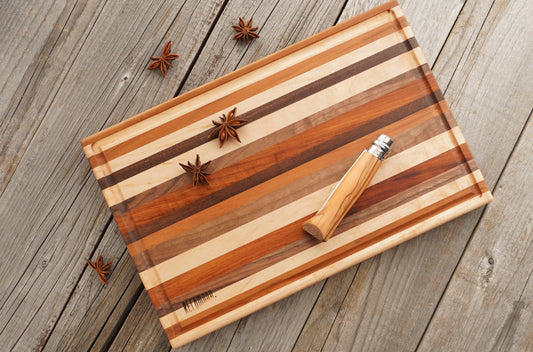 【Cutting Board】Stripe｜4pieces wood　[C111]